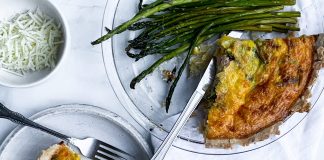 ham, cheese & asparagus quiche