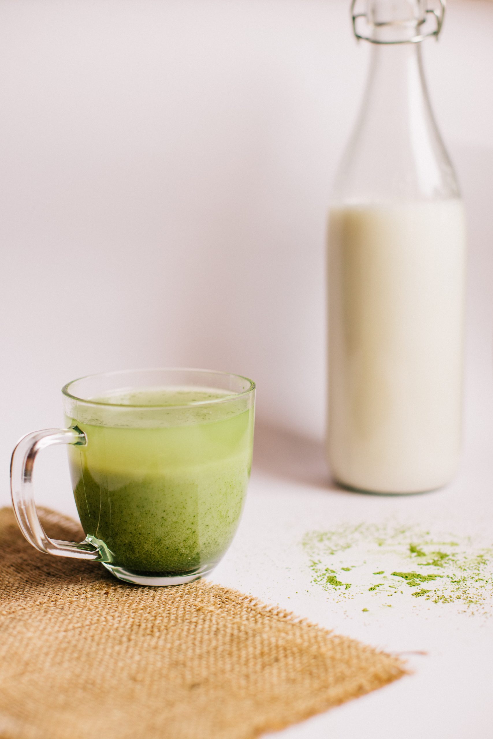 Green Drink in a glass coffee mug