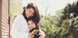 child hugging her mom to celebrate her every day