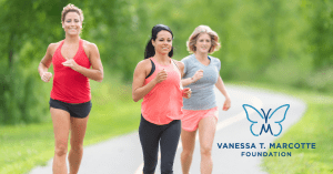 women running safely in a group