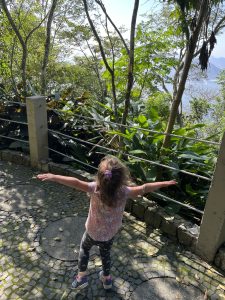 Toddler in Brazil on an immersion trip, learning to be bilingual.