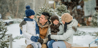 Family enjoying each others company and finding joy