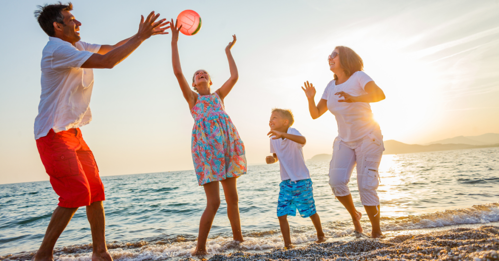 family having fun during summer