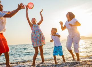 family having fun during summer