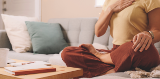 woman meditating