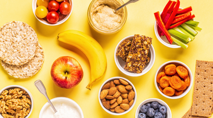 Healthy Spring Snacks: Quick and Fresh Ideas for Picky Eaters spread of healthy snacks like fruits, vegetables and crackers.